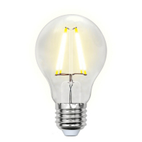Лампа светодиодная филаментная (UL-00002210) Uniel E27 8W 3000K прозрачная LED-A60-8W/WW/E27/CL GLA01TR