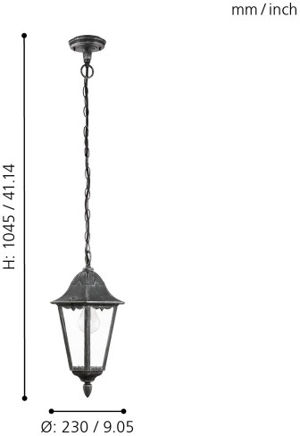 Уличный подвесной светильник Eglo Navedo 93455