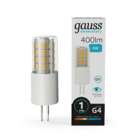 Лампа светодиодная Gauss G4 4W 4100К прозрачная 10724