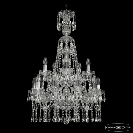 Подвесная люстра Bohemia Ivele Crystal 1413/10+5/200/XL-90/2d Ni