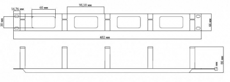 Организатор кабельный 19дюйм 1U с метал. кольцами CM-1U-ML Hyperline 15447