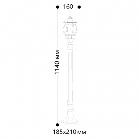 Светильник садово-парковый Feron 8110/PL8110 столб 100W E27 230V, белый 11105