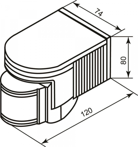 Датчик движения 1200W 12m 180° белый, SEN8/LX118B 22014