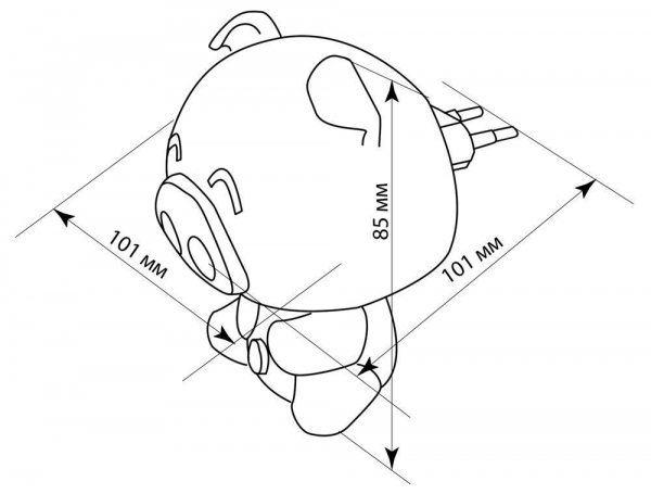 Светильник ночник Feron FN1007 0,8W 230V, белый 23261