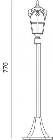 Светильник садово-парковый Feron PL107  четырехгранный, столб 60W 230V E27, черное золото 11299