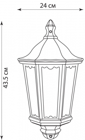 Светильник садово-парковый Feron 6206 шестигранный на стену накладной 60W E27 230V, черный 11539