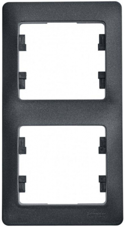 Рамка 2-м Glossa верт. антрацит SchE GSL000706