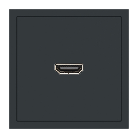 Розетка HDMI 2.0 Type A (механизм), серия Эмили, STEKKER, RST00-5118-05, черный уголь, soft touch 50171