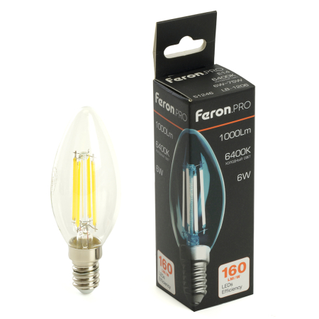 Лампа светодиодная Feron.PRO LB-1206 Свеча E14 6W 175-265V 6400K 51246