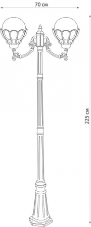 Светильник садово-парковый Feron PL5058 столб 2*100W E27 230V, черное золото 11560