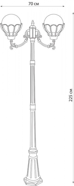 Светильник садово-парковый Feron PL5058 столб 2*100W E27 230V, черное золото 11560