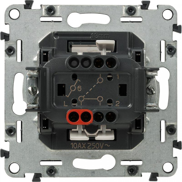 Переключатель 1-кл. СП Valena In'matic 10А IP20 250В 10AX безвинтов. зажимы механизм сер. Leg 752016