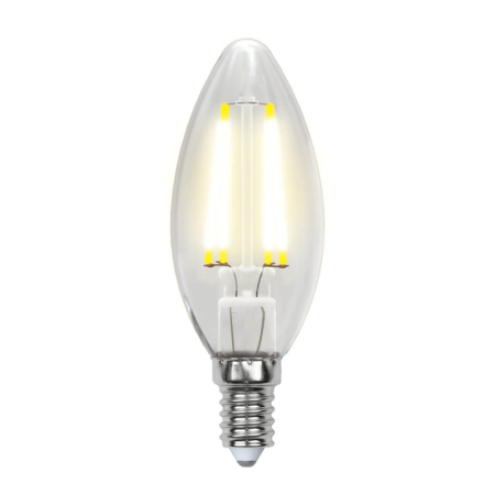 Лампа светодиодная филаментная (UL-00001373) Uniel E14 6W 4000K прозрачная LED-C35-6W/NW/E14/CL PLS02WH