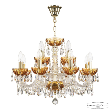 Подвесная люстра Bohemia Ivele Crystal 5402/8+4/195 G Amber/M-1H