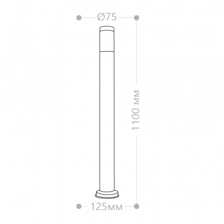 Светильник садово-парковый Feron DH022-1100, Техно столб, 18W E27 230V, серебро 11808