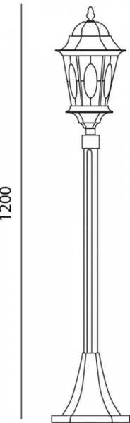 Светильник садово-парковый Feron PL155  шестигранный, столб 60W E27 230V, черное золото 11323