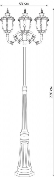 Светильник садово-парковый Feron PL5009 столб круглый 60W 230V E27, темно-коричневое золото 11499