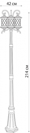 Светильник садово-парковый Feron PL5029 столб круглый 3*60W 230V E27, черное золото 11512