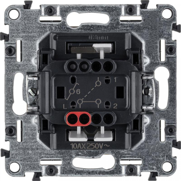Переключатель 1-кл. СП Valena Life 10А IP20 250В 10AX с лицев. панелью безвинтов. зажимы механизм сл. кость Leg 752506