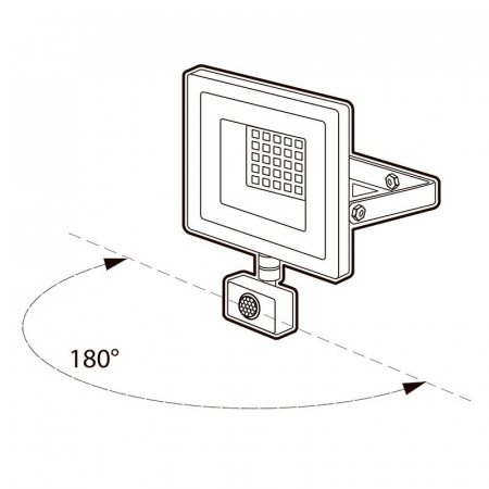 Прожектор светодиодный PFL-SC SENSOR 30Вт 6500К IP54 190-260В ДО закален. матов. стекло JazzWay 5001411