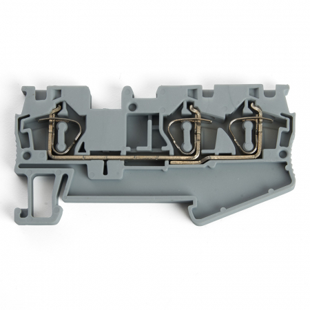 Зажим пружинный, 3-проводной проходной ЗНИ - 2,5 (JXB ST 2,5), серый STEKKER 39963