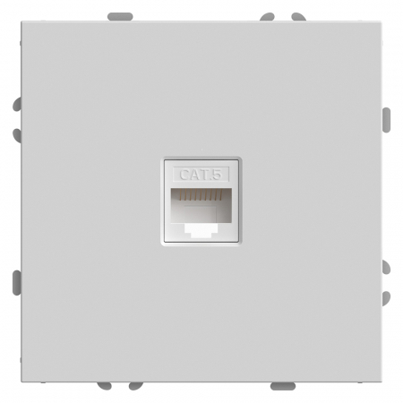 Розетка компьютерная 1-местная RJ-45 (механизм), STEKKER, серия Эмили, RST00-5117-01, белый фарфор, soft touch 49873