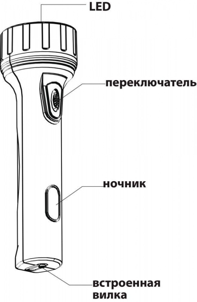 Фонарь аккумуляторный ручной 9+3LED 0,7W со встроенной вилкой для зарядки, красный, TL042 12957