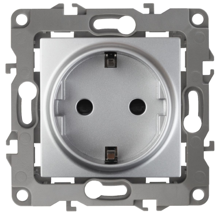 Розетка 2P+E Schuko со шторками Эра 12-2102-03 Б0014689