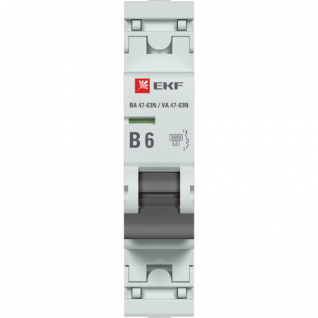 Выключатель автоматический модульный 1п B 6А 6кА ВА 47-63N PROxima EKF M636106B