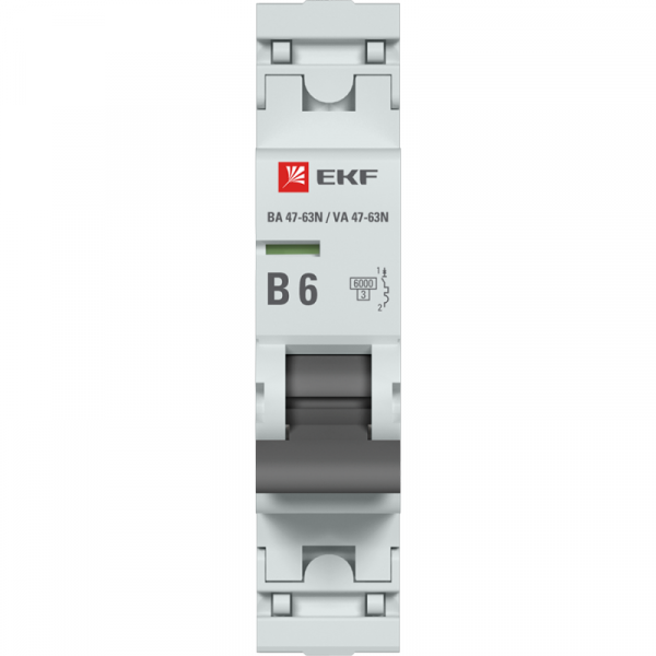 Выключатель автоматический модульный 1п B 6А 6кА ВА 47-63N PROxima EKF M636106B