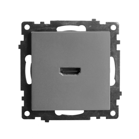 Розетка HDMI 2.1, Type A (механизм), серия Катрин, графит, GLS00-7118-06 50059