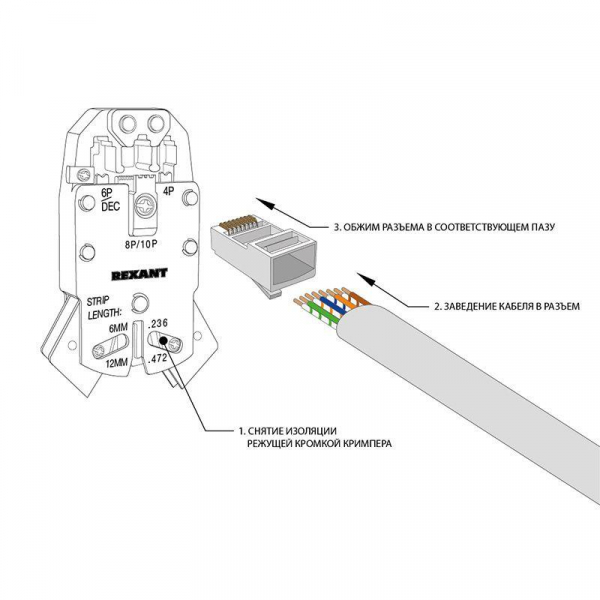 Джек компьютерный RJ45 (8P8C) кат.5E с экраном (уп.100шт) Rexant 05-1023