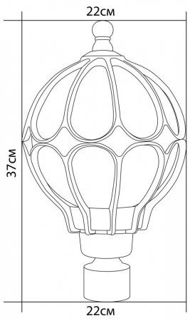 Светильник садово-парковый Feron PL3803  круглый на столб 60W 230V E27, черное золото 11360