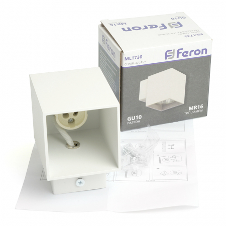 Светильник  настенный Feron ML1730 QUAD   MR16 35W, 230V, GU10,  белый IP20 48430