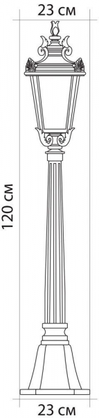 Светильник садово-парковый Feron PL4006 столб круглый60W 230V E27, черный 11378