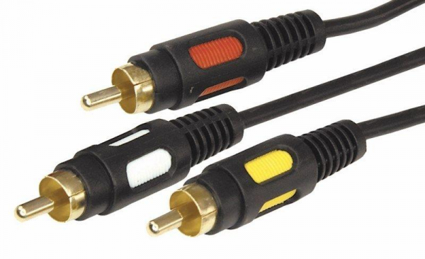 Шнур 3RCA Plug - 3RCA Plug 3м (GOLD) (уп.10шт) Rexant17-0214