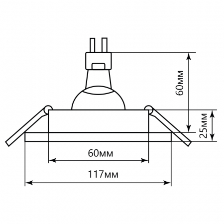 Светильник встраиваемый с белой LED подсветкой Feron CD900 потолочный MR16 G5.3 белый 28843