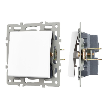 Механизм выключателя одноклавишный проходной Arlight SWT-MKP1-PL-WH (250V, 16A) 043714