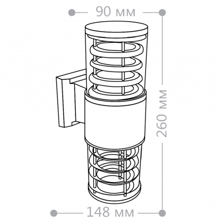 Светильник садово-парковый Feron DH0802, на стену вверх/вниз,  2*E27 230V, серый 06299
