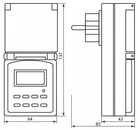 Розетка с таймером Feron TM23 недельная электронная мощность 3500W/16A IP44 23206