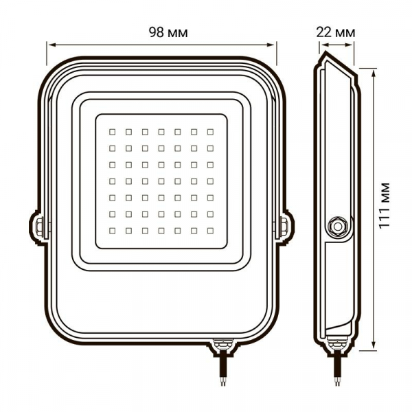 Прожектор светодиодный PFL-V 10Вт 6500К IP65 ДО JazzWay 5039674