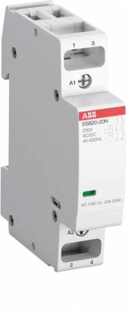 Контактор ESB20-20N-06 модульный (20А АС-1 2НО) катушка 230В AC/DC ABB 1SBE121111R0620