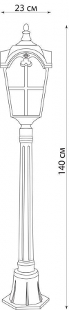 Светильник садово-парковый Feron PL5107 столб четырехгранный 100W 230V E27, черное золото 11532