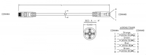 Патч-корд U/UTP кат.5e LSZH 1м PC-LPM-UTP-RJ45-RJ45-C5e-1M-LSZH-GY сер. Hyperline 42270