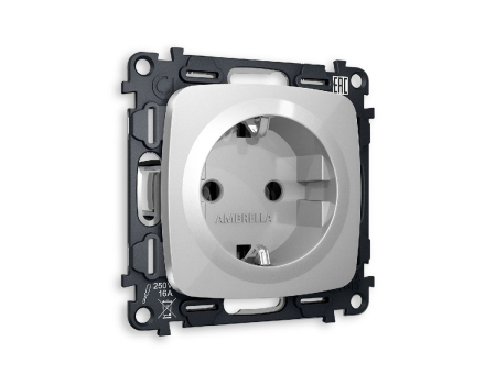 Комплект механизма розетки с/з на винтовых зажимах Ambrella Volt Omega MO406010