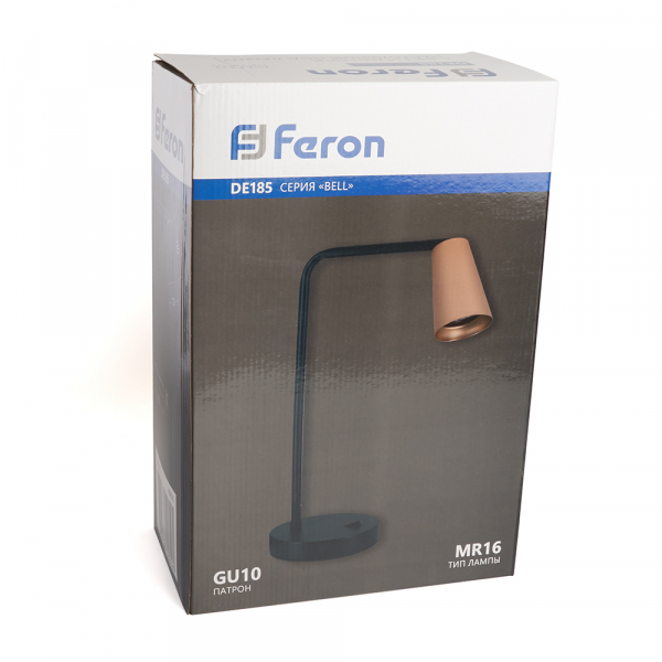 Светильник под лампу Feron DE185 BELL MR16 35W, 230V, GU10, золото и чёрный 48426