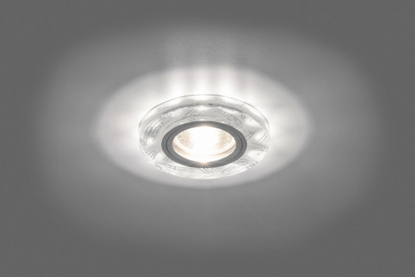 Светильник встраиваемый с белой LED подсветкой Feron 8686-2 потолочный MR16 G5.3 белый 28465