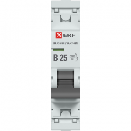 Выключатель автоматический модульный 1п B 25А 6кА ВА 47-63N PROxima EKF M636125B