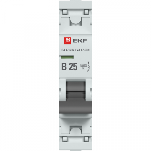 Выключатель автоматический модульный 1п B 25А 6кА ВА 47-63N PROxima EKF M636125B