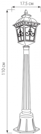 Светильник садово-парковый Feron PL4096 столб четырехгранный 60W E27 230V, черное золото 11523